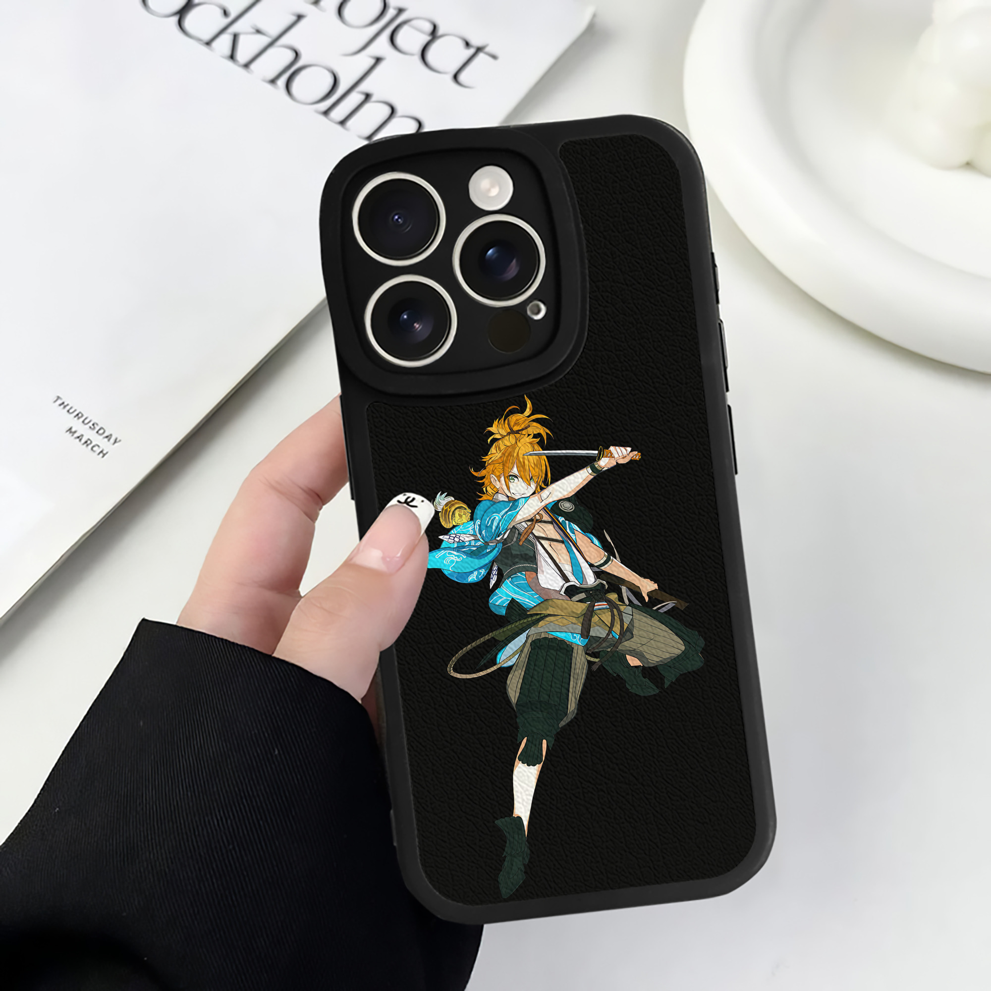 （画像用） 刀剣乱舞 Touken Ranbu 【iPhone 16シリーズ対応】シリコンスマホケース（レザー調） 材質：シリコン